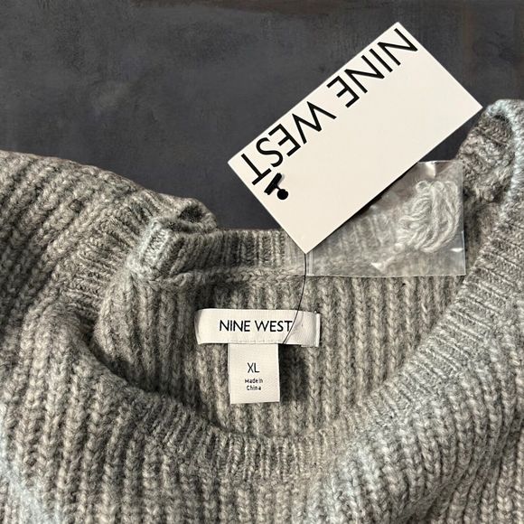 Nine West Pullover Sweater Size‎ XL Women Gray Acrylic Nylon Long Sleeve Scoop - Picture 3 of 6